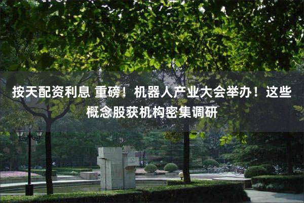 按天配资利息 重磅！机器人产业大会举办！这些概念股获机构密集调研
