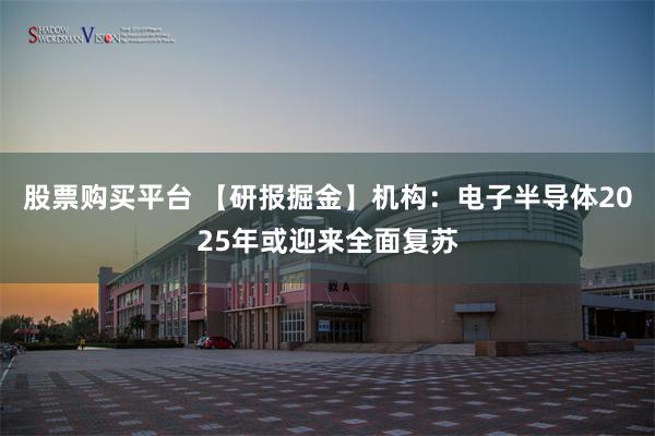 股票购买平台 【研报掘金】机构：电子半导体2025年或迎来全面复苏