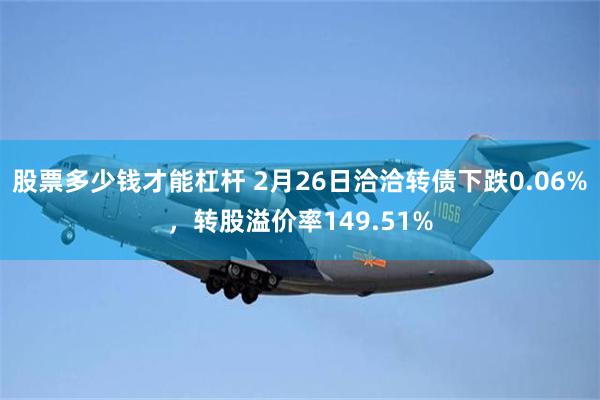股票多少钱才能杠杆 2月26日洽洽转债下跌0.06%，转股溢价率149.51%
