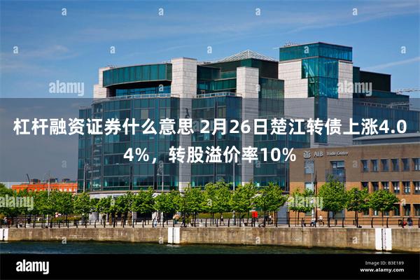 杠杆融资证券什么意思 2月26日楚江转债上涨4.04%,转股溢价率10%