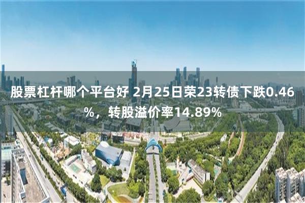 股票杠杆哪个平台好 2月25日荣23转债下跌0.46%，转股溢价率14.89%