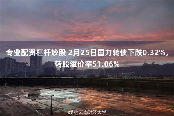 专业配资杠杆炒股 2月25日国力转债下跌0.32%，转股溢价率51.06%