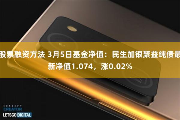 股票融资方法 3月5日基金净值：民生加银聚益纯债最新净值1.074，涨0.02%