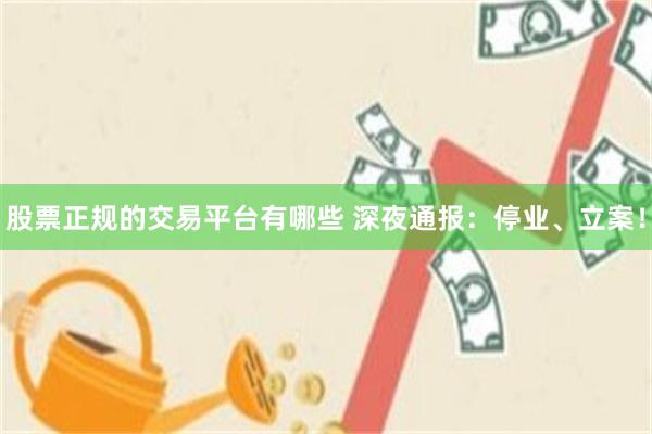 股票正规的交易平台有哪些 深夜通报：停业、立案！