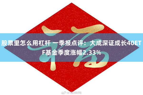 股票里怎么用杠杆 一季报点评：大成深证成长40ETF基金季度涨幅2.33%