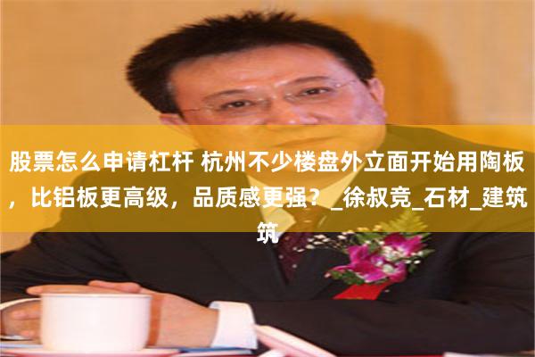 股票怎么申请杠杆 杭州不少楼盘外立面开始用陶板，比铝板更高级，品质感更强？_徐叔竞_石材_建筑