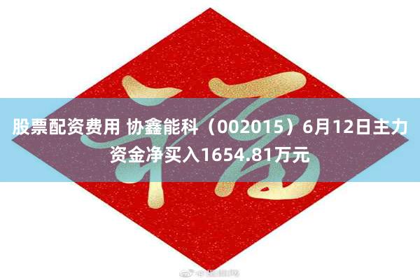 股票配资费用 协鑫能科（002015）6月12日主力资金净买入1654.81万元