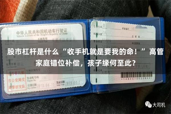股市杠杆是什么 “收手机就是要我的命！” 高管家庭错位补偿，孩子缘何至此？