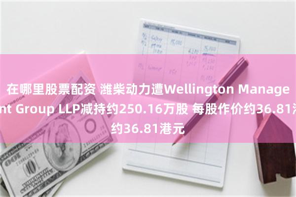 在哪里股票配资 潍柴动力遭Wellington Management Group LLP减持约250.16万股 每股作价约36.81港元