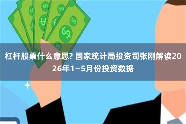 杠杆股票什么意思? 国家统计局投资司张刚解读2026年1—5月份投资数据