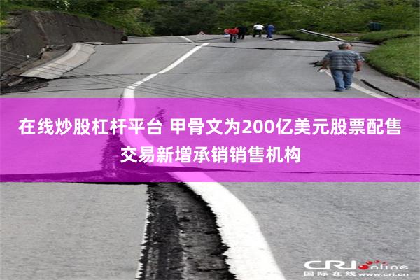 在线炒股杠杆平台 甲骨文为200亿美元股票配售交易新增承销销售机构