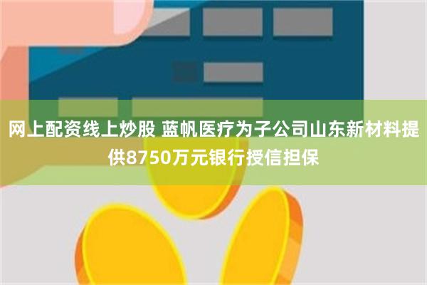 网上配资线上炒股 蓝帆医疗为子公司山东新材料提供8750万元银行授信担保