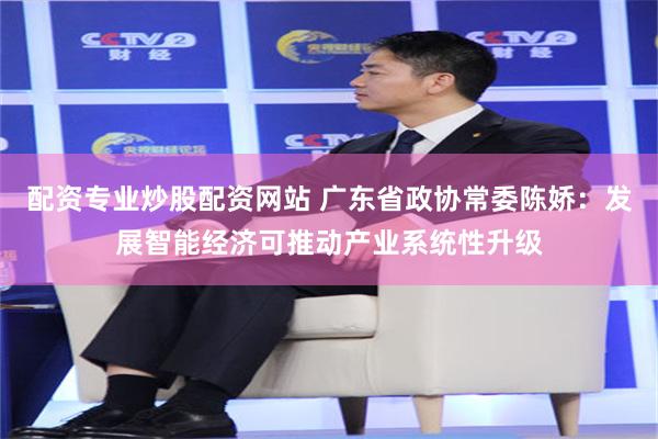 配资专业炒股配资网站 广东省政协常委陈娇：发展智能经济可推动产业系统性升级