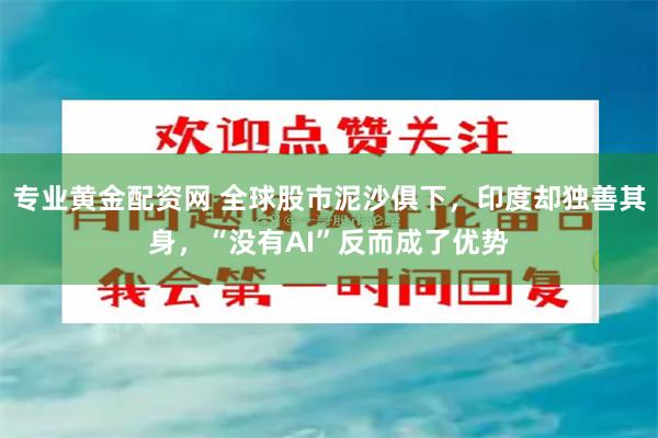专业黄金配资网 全球股市泥沙俱下,印度却独善其身,“没有AI”反而成了优势